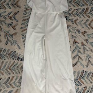 Lulu's White Strapless Jumpsuit